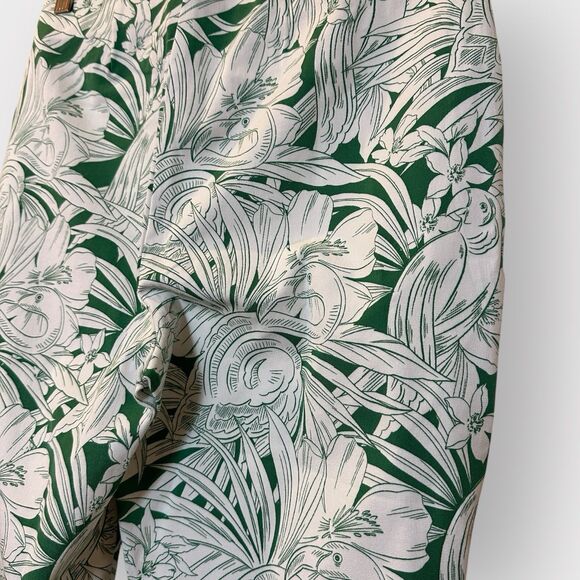 White House Black Market Green Flamingo Pants NWT 4 Skinny Crop Wild Side Amazon - Picture 4 of 7